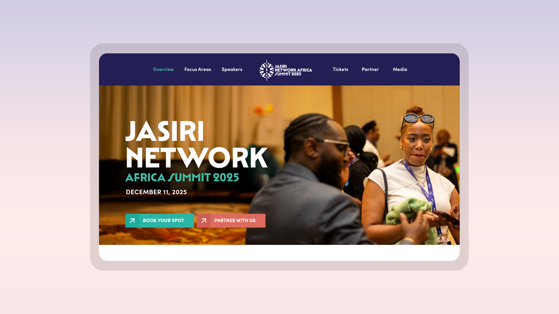 Jasiri Network Africa Summit landing page — custom summit website design Africa